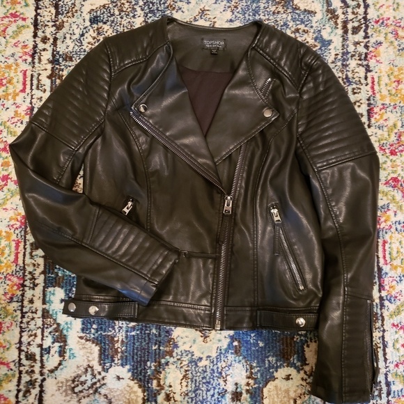 Topshop Jackets & Blazers - Topshop Leather (Artificial) Motto Jacket
